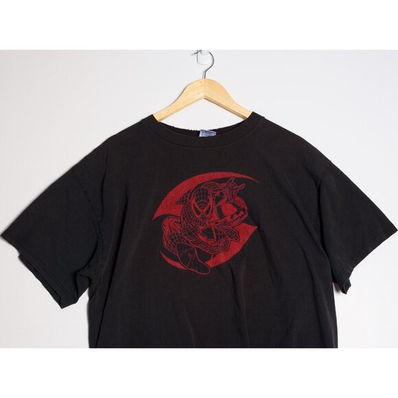 Vintage Delta Spider Man T-Shirt Mens XL Black Distressed - Picture 2 of 9